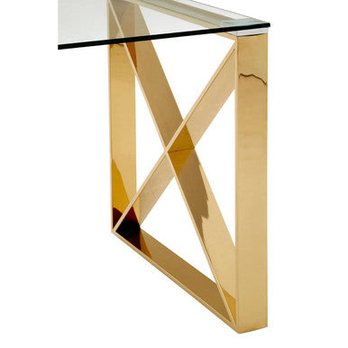 Allure Champagne Gold Cross Legs End Table