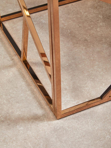 Allure Rose Gold Geometric End Table