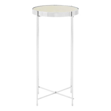Allure Silver Mirror Tall Side Table