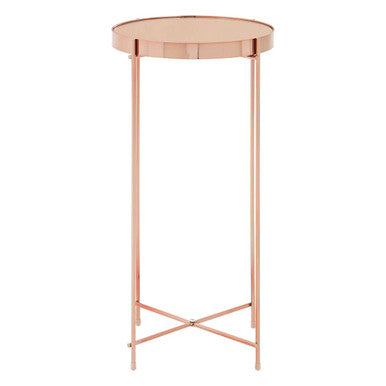 Allure Pink Mirror Tall Side Table