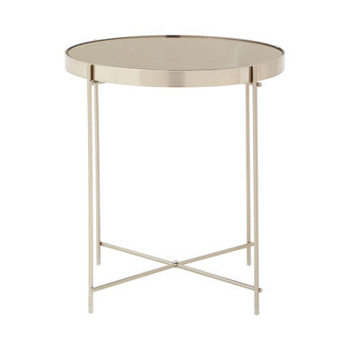 Allure Grey Mirror Low Side Table
