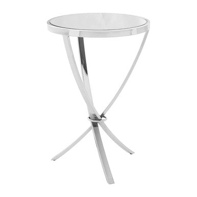 Allure Chrome Pinched Round Side Table