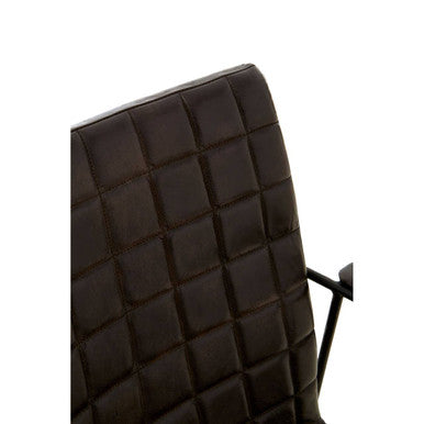 Buffalo Black Leather Weave Chair