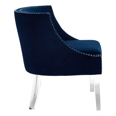 Clarence Blue Curved Chair