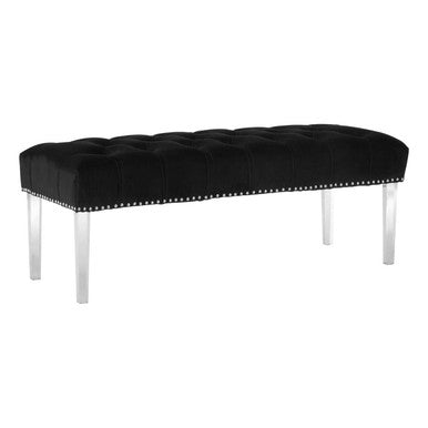 Clarence Black Velvet Bench
