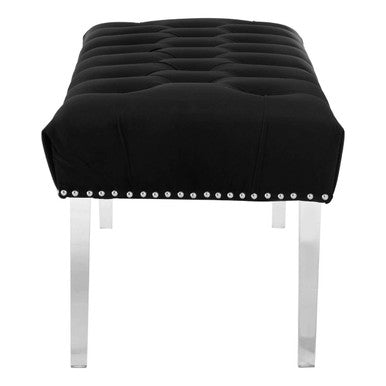 Clarence Black Velvet Bench