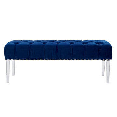 Clarence Blue Velvet Bench
