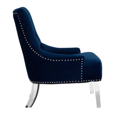 Clarence Button Tufted Blue Chair