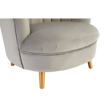 Orlina Grey Velvet Chair With Gold Wood Legs