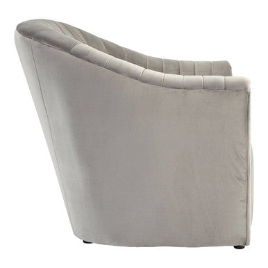 Opel Grey Velvet Armchair