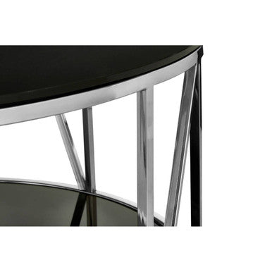 Alvaro Round Chrome Finish Coffee Table