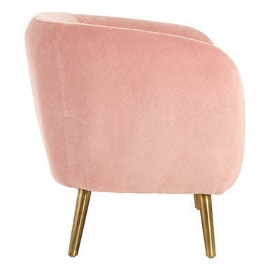 Louxor Pink Velvet Round Armchair