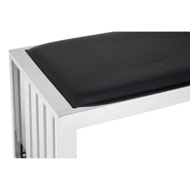 Novara Black Leather Bench