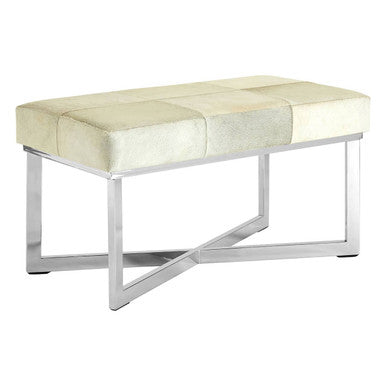 Kensington Townhouse Grey Leather Bench