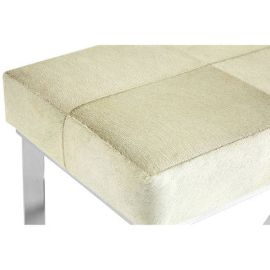 Kensington Townhouse Grey Leather Bench