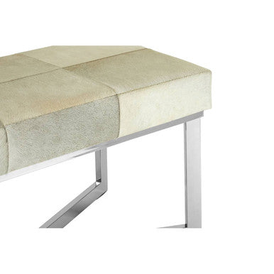 Kensington Townhouse Grey Leather Bench