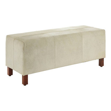 Kensington Townhouse Natural Leather Bench With Wood Legs