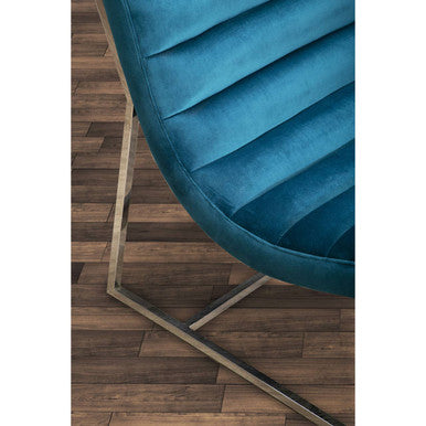 Vogue Teal Velvet Curved Lounge Chair