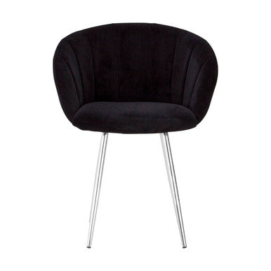 Vogue Black And Silver Velvet Chair