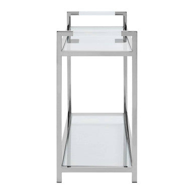 Vogue Stainless Steel Console Table With Glass Top
