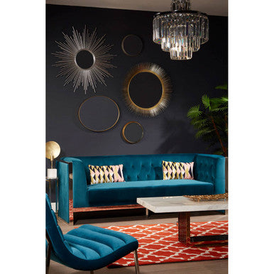 Vogue 3 Seat Teal Velvet Sofa