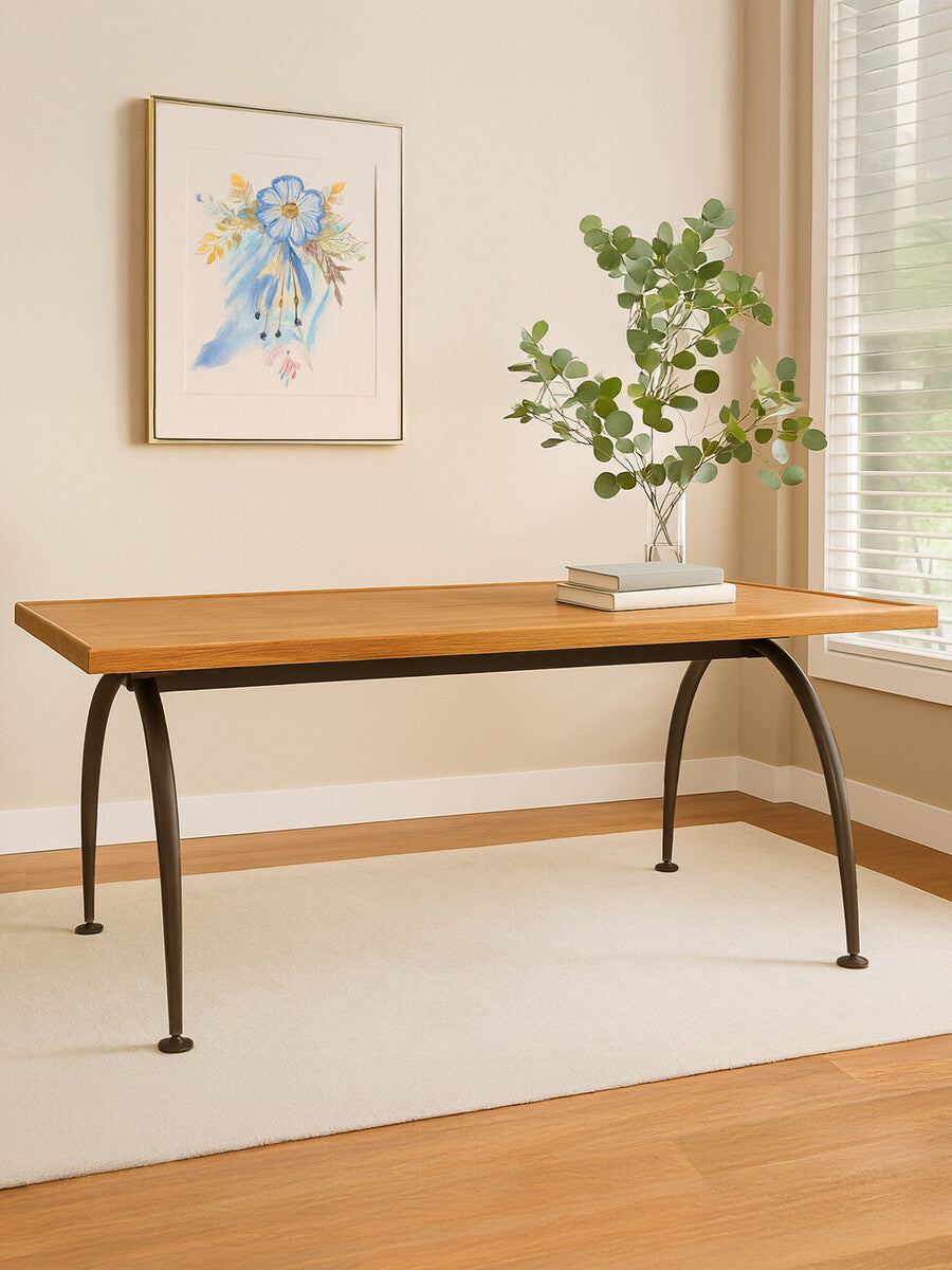 New Foundry Dining Table With Elm Wood Top