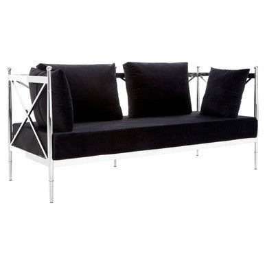Novo 2 Seat Sofa With Silver Lattice Arms