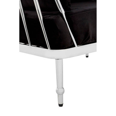 Novo 2 Seat Silver Finish Tapered Arms Sofa