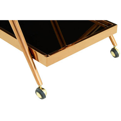 Novo 2 Tier Rose Gold And Cross Design Trolley
