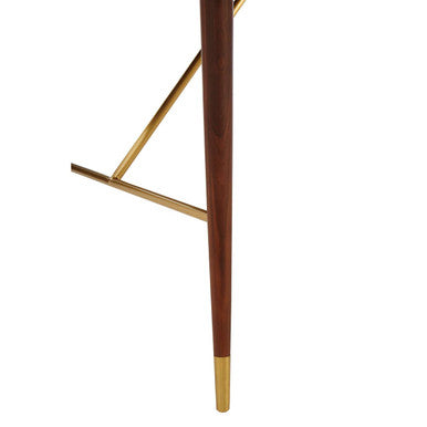 Kenso Walnut Wood And Brass Finish Base Dining Table