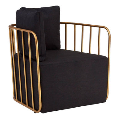 Rosina Black Linen Chair