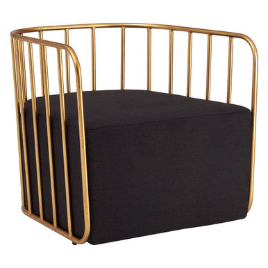 Rosina Black Linen Chair