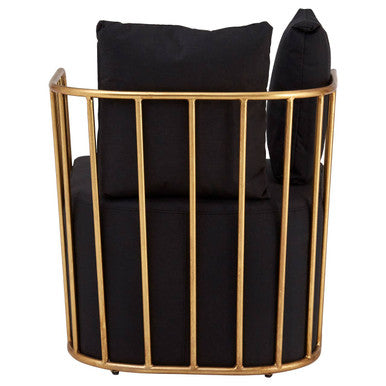 Rosina Black Linen Chair