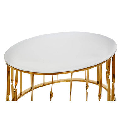 Arezzo Round Coffee Table With Gold Finish Frame