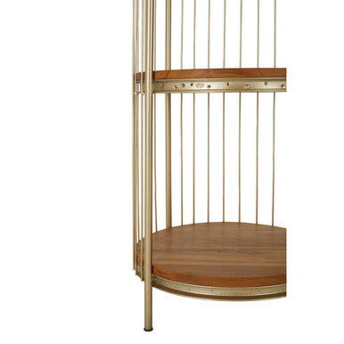 Mantis 3 Tier Champagne Gold Birdcage Shelf Unit