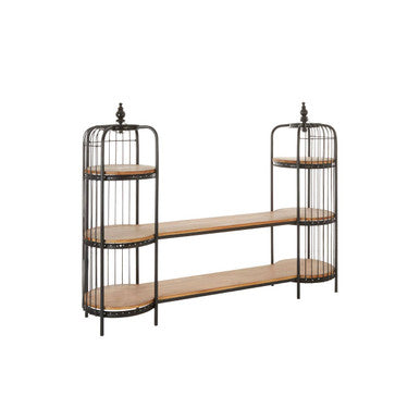 Mantis Long Black Finish Birdcage Shelf Unit