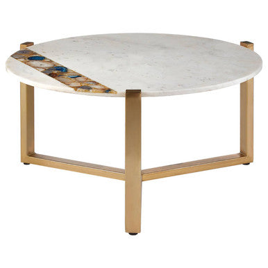 Vizzini Agate Marble Top Round Coffee Table