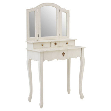 Loire Dressing Table With Mirror White