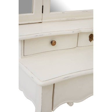 Loire Dressing Table With Mirror White