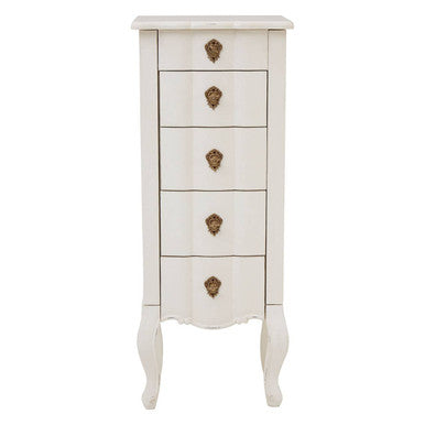 Loire 5 Drawer Small Chest White