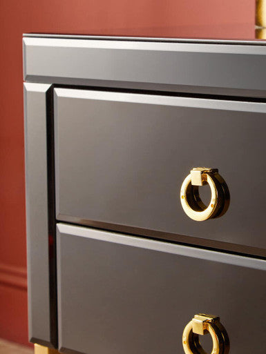 Kensington Townhouse Black 2 Drawer Side Table