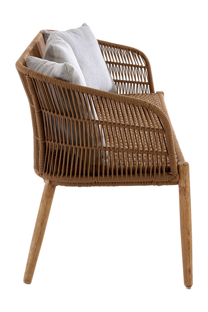 Opus 3 Seat Grey Sofa with Wooden Legs