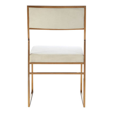 Mian Milky White Velvet Dining Chair