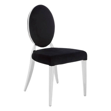 Yasmin Black Velvet And Silver Chair