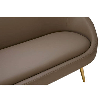 Lagero Brown Leather Effect Sofa
