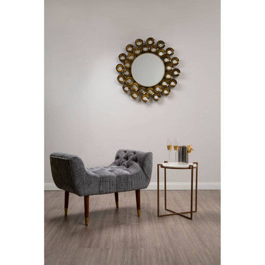 Shay Grey Chenille Stool