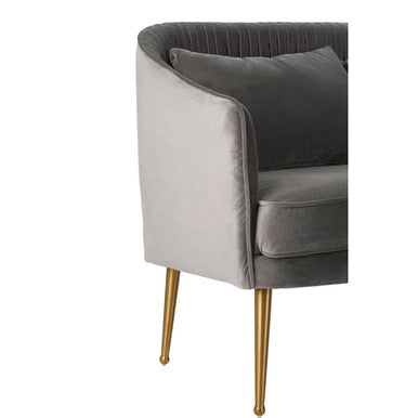 Hendricks Grey Velvet Sofa