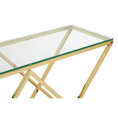 Allure Gold Finish Console Table