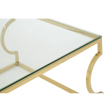 Allure Tempered Glass Curved Frame Coffee Table