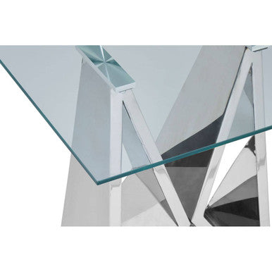 Allure Chrome Wing Base End Table